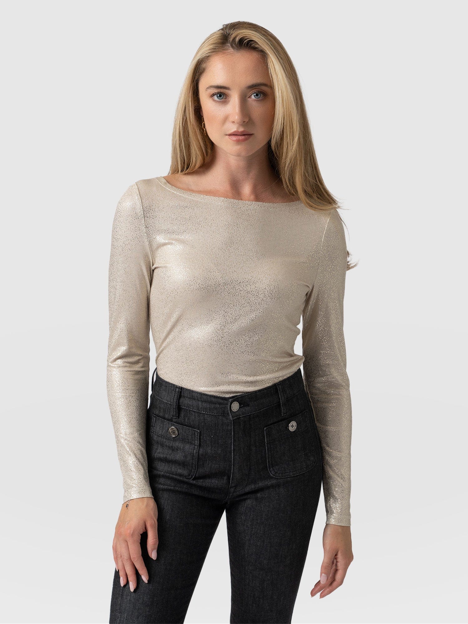 Winnie Long Sleeve Tee Gold - Women's T-Shirts | Saint + Sofia® USA